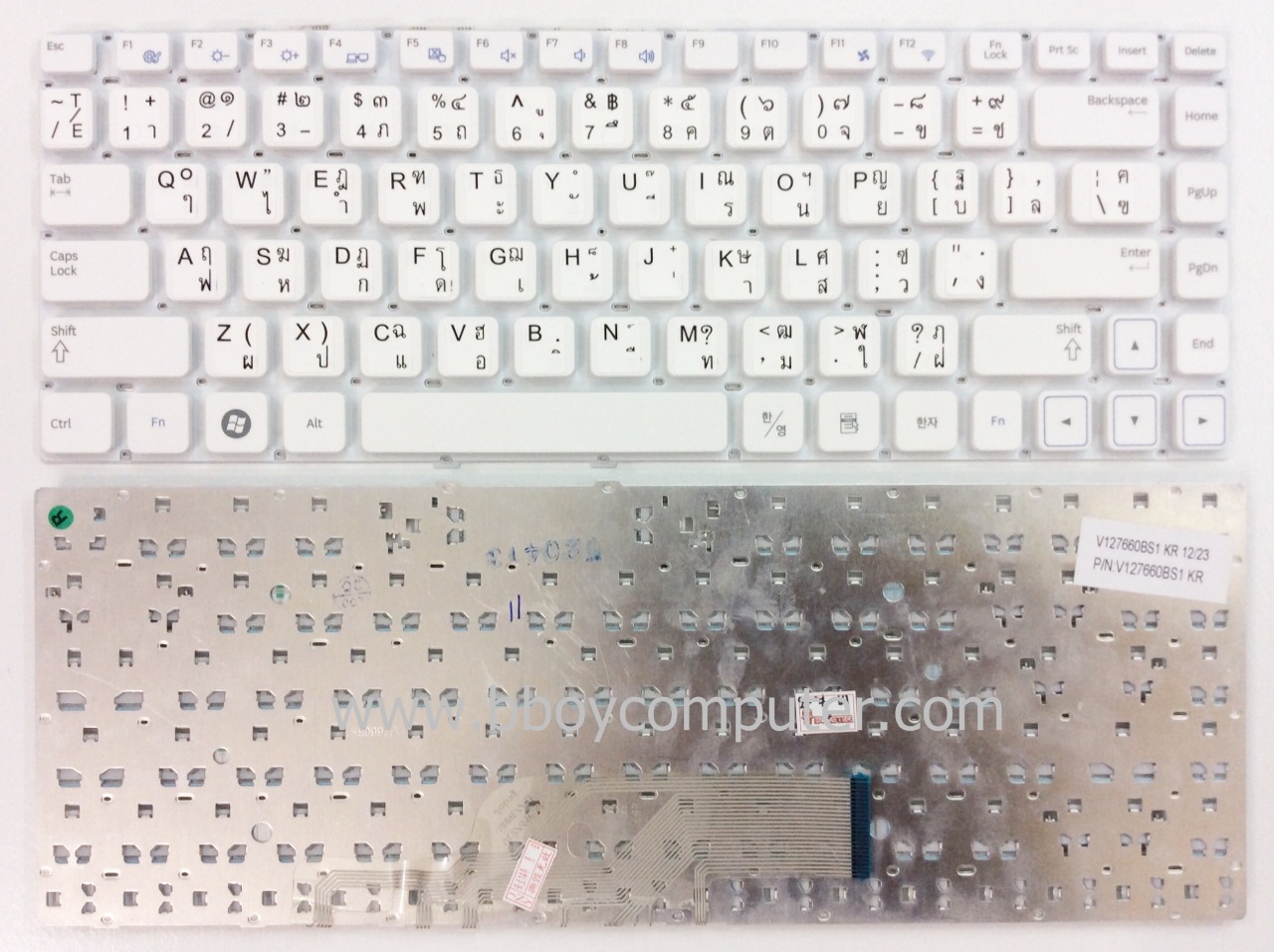 SAMSUNG Keyboard คีย์บอร์ด SAMSUNG NP300 NP300E4A  NP300E4Z  NP300E4V  series  สีขาว ไทย อังกฤษ