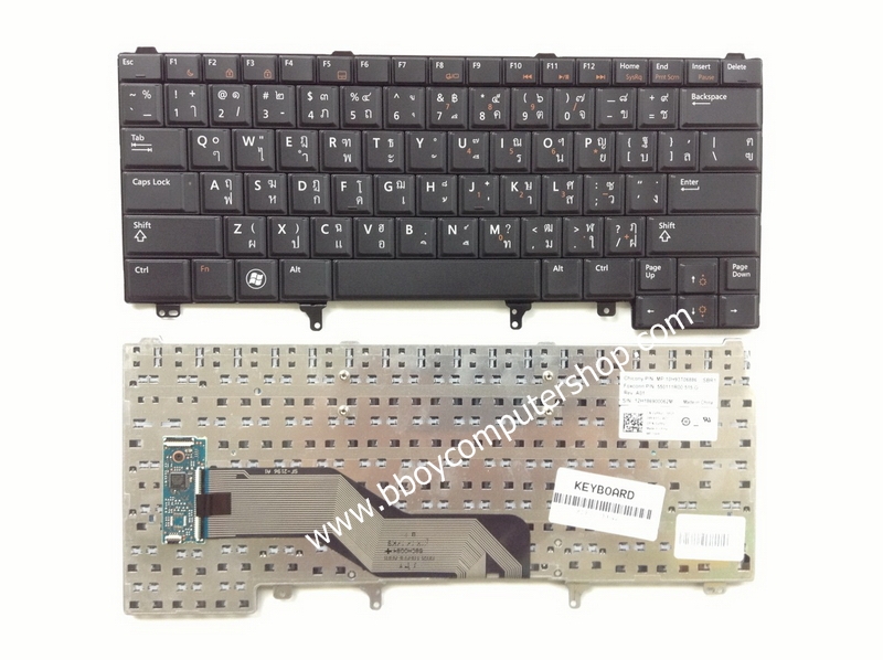DELL Keyboard คีย์บอร์ด DELL LATITUDE E6320 E6420 E5420 XT3 E5420 E5430 E5520 E6220 E6320 E6330 E6420 E6430 E6440 ไทย-อังกฤษ