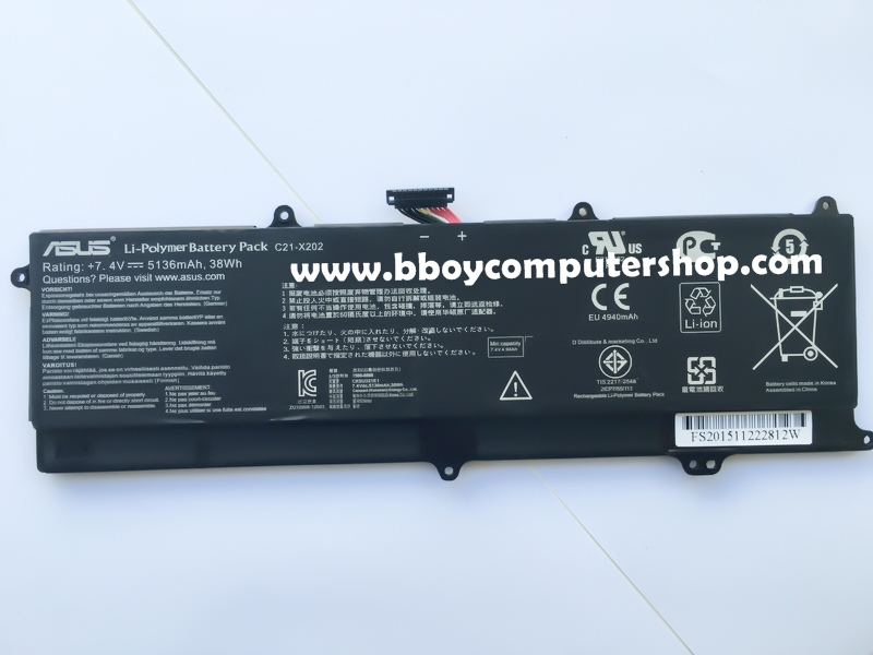 ASUS Battery แบตเตอรี่ ของแท้ ASUS VivoBook S200 S200E X202 X202E X201 X201E C21-X202 *+