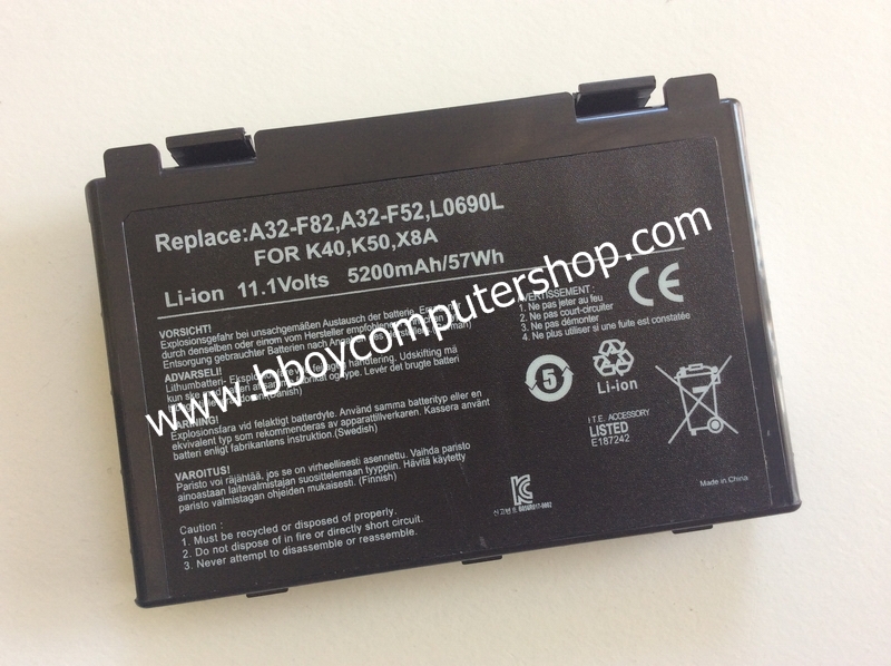 ASUS BAttery แบตเตอรี่ ASUS K40 K40E K40IE F82 F52 K50 K60 K70 X8AIN A32-F82 แบตมี มอก (OEM) *+