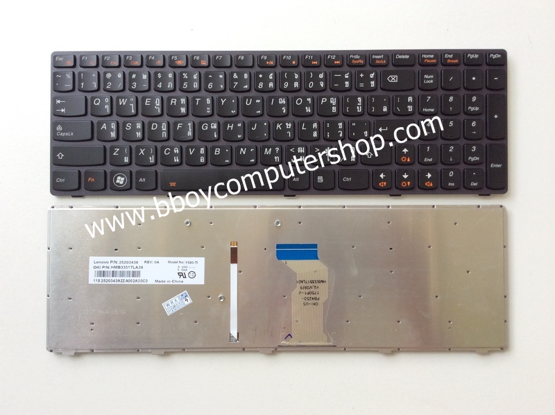 LENOVO Keyboard คีย์บอร์ด Lenovo Ideapad Y580 Y580N Y580NT series ไทย อังกฤษ