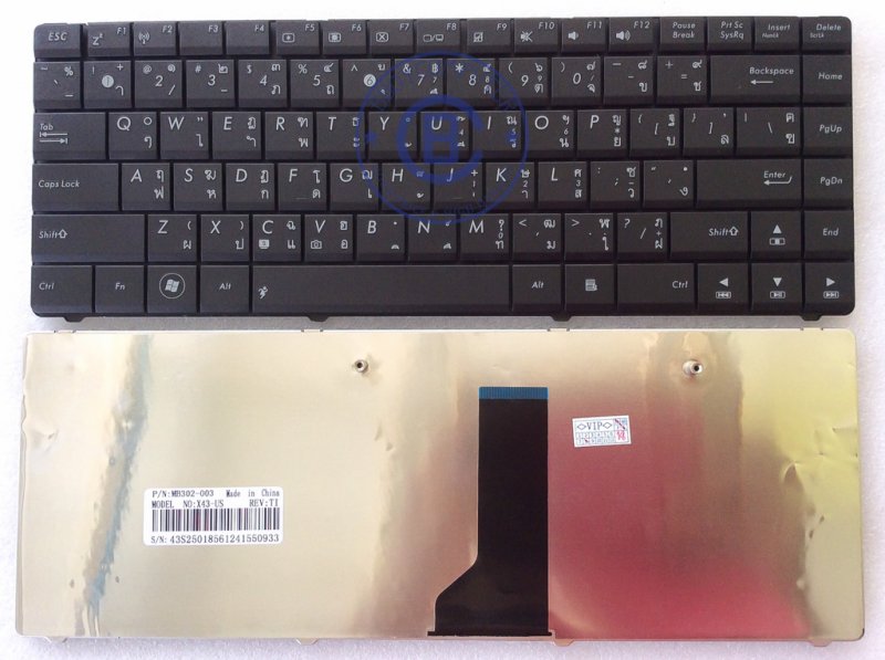 ASUS Keyboard  คีย์บอร์ด ASUS X43S K43T X43U X43B X84 TH EN