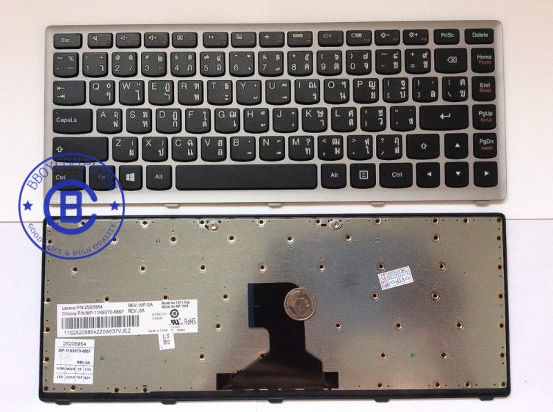 LENOVO Keyboard คีย์บอร์ด LENOVO Z400 Z410 ( รุ่นนี้มีสองแบบแกะเทียบสายแพรด้วยนะครับ)ไทย อังกฤษ