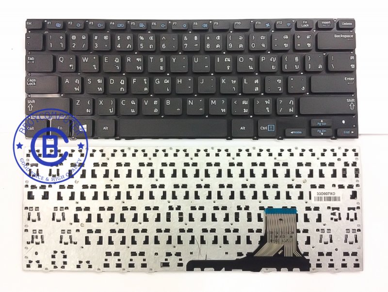 SAMSUNG Keyboard คีย์บอร์ด NP540U3C NP530U3B NP530U3C NP532U3C NP535U3C NP532U3X NP530U3X NP542U3X NP535U3X อังกฤษ+สติ้กเกอร์ไทย