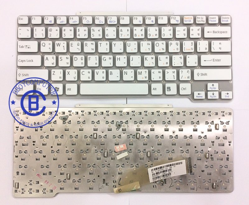 SONY Keyboard คีย์บอร์ด SONY VAIO VGN-SR SERIES  สีขาว ไทย-อังกฤษ