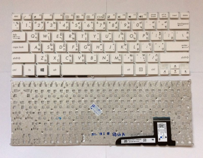 ASUS Keyboard คีย์บอร์ด ASUS VivoBOOK X201 X201E X202 X202E Q200 Q200E S200 S200E ไทย อังกฤษ สีขาว