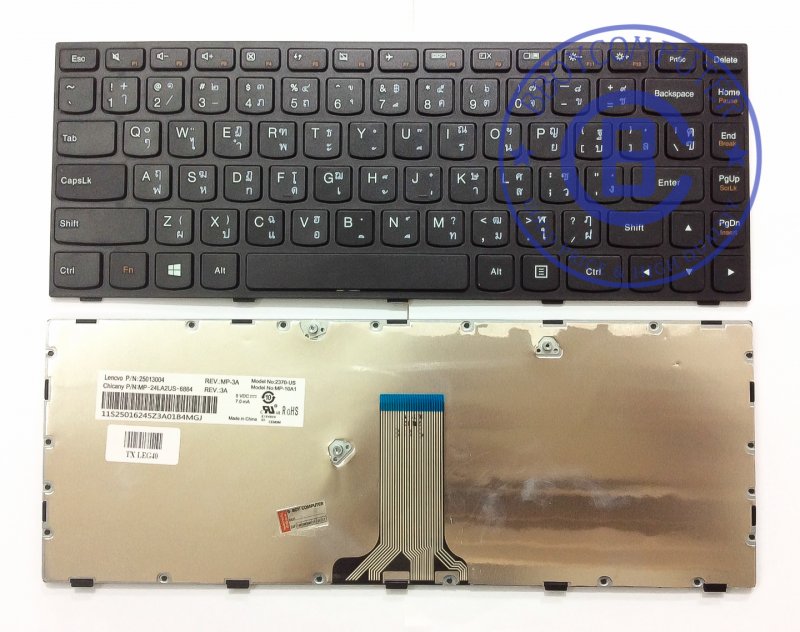 LENOVO Keyboard คียบอร์ด LENOVO 305-14IBD G40-70 G40-75 G40-80 G40-30 G40-45 B40-70 B40-30 B40-45 B40-80 Z40-70 Z40-75 G4030 G4050 G4070 B4070 B4030 Ideapad 500-14ISK  300-14IBR 300-14ISK 300-14 500-14 500-14ISKไทย อังกฤษ สีดำ *+