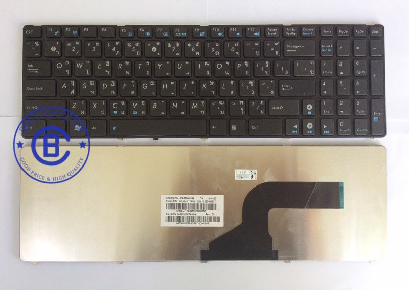 ASUS Keyboard คียบอร์ด ASUS A53S A53SD K52 K53S N53 N61V N60 N61J N61 X75  X54L ไทย อังกฤษ ***+++
