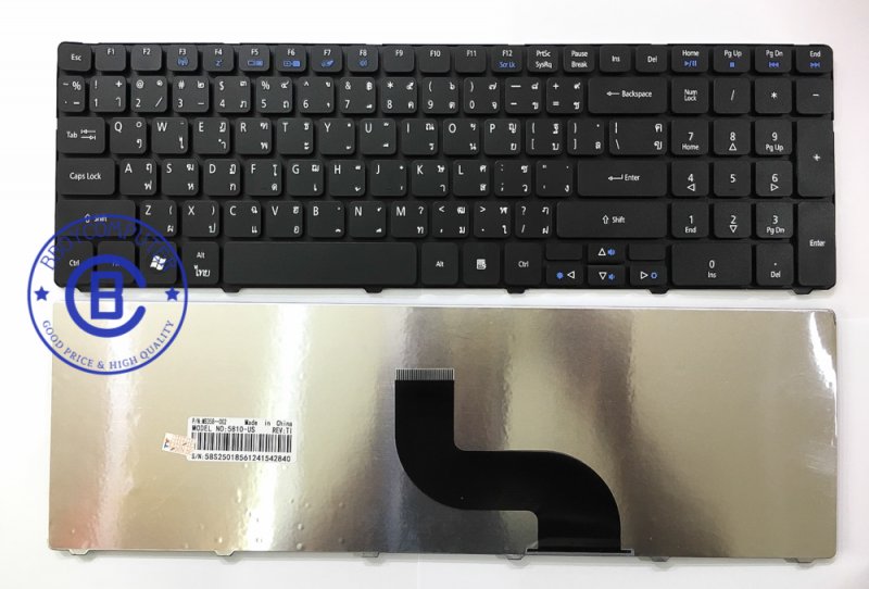 ACER Keyboard คีย์บอร์ด ACER ASPIRE 5733 5733Z 7750G 7750 5410 5536 5538 5542 5738 5750 5810 5745 7735 8935  สีดำ ไทย-อังกฤษ