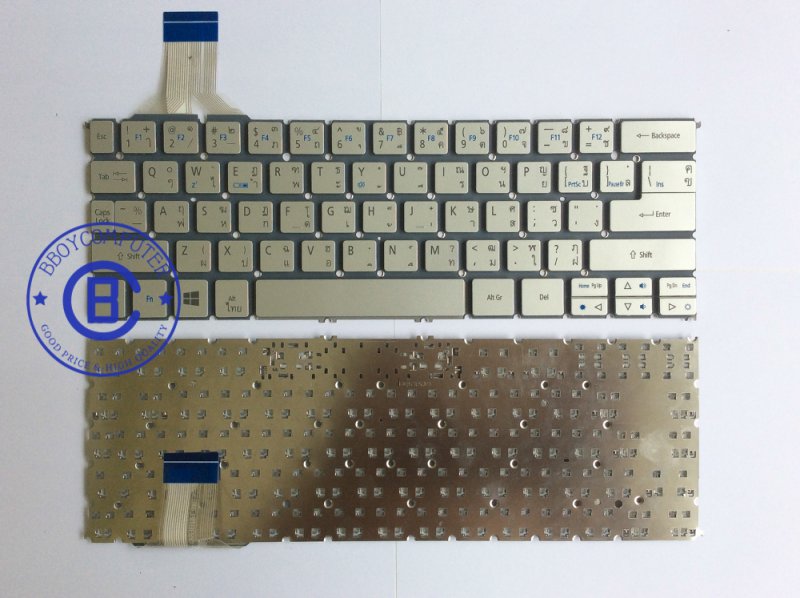 ACER Keyboard  คีย์บอร์ด ACER ASPIRE P3-131 P3-171 TH-EN สีขาว บรอนส์