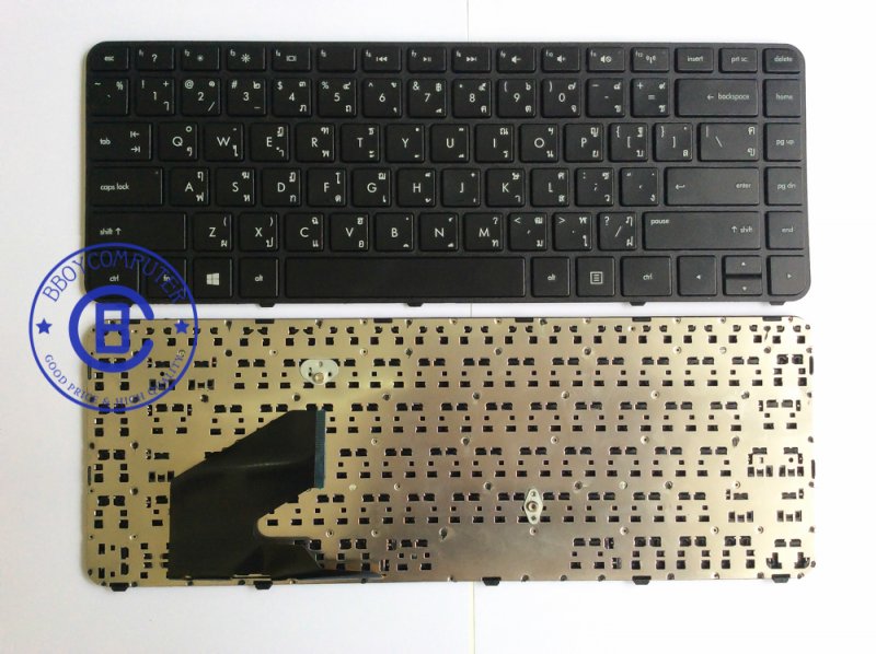 HP Keyboard คีย์บอร์ด HP Pavilion Sleekbook 14 14-B 14-C 14-B000 14-b100 14-C100 ไทย อังกฤษ ไม่มีเฟรม ใช้เฟรมเดิมติดเครื่องมานะครับ