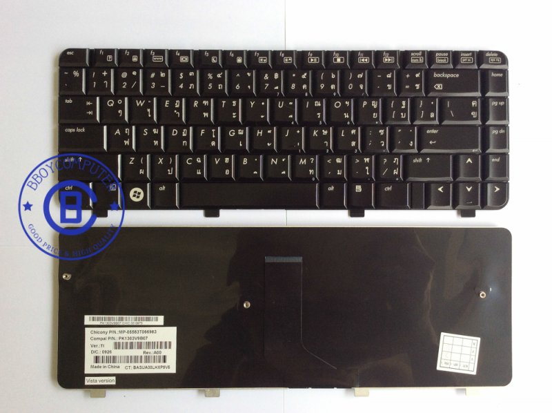 HP Keyboard คีย์บอร์ด HP-COMPAQ DV4  HP Pavilion DV4 DV4-1000 DV4-2000  สีดำ ไทย อังกฤษ