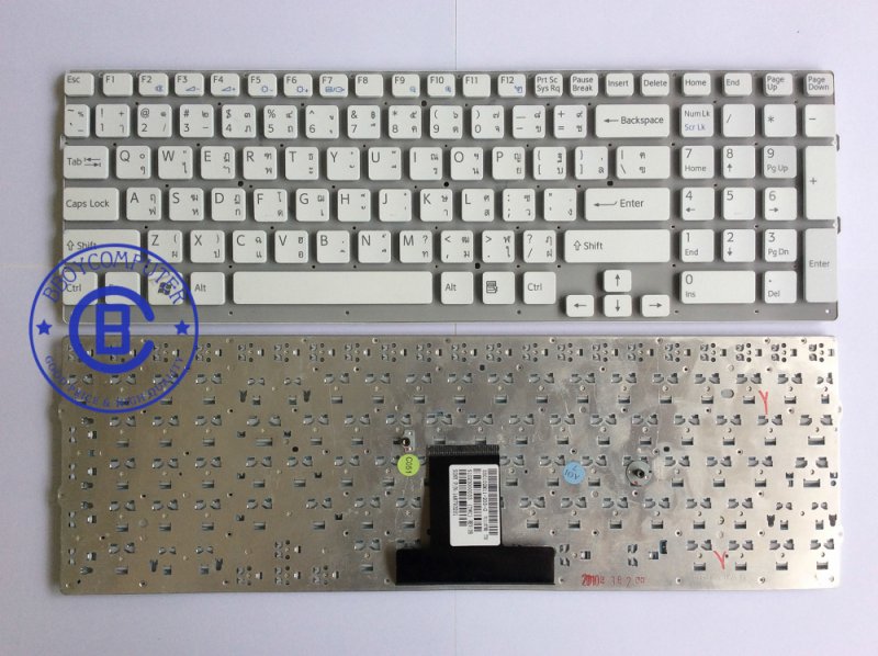 SONY Keyboard คีย์บอร์ด SONY VAIO VPC-EB สีขาว ไทย อังกฤษ