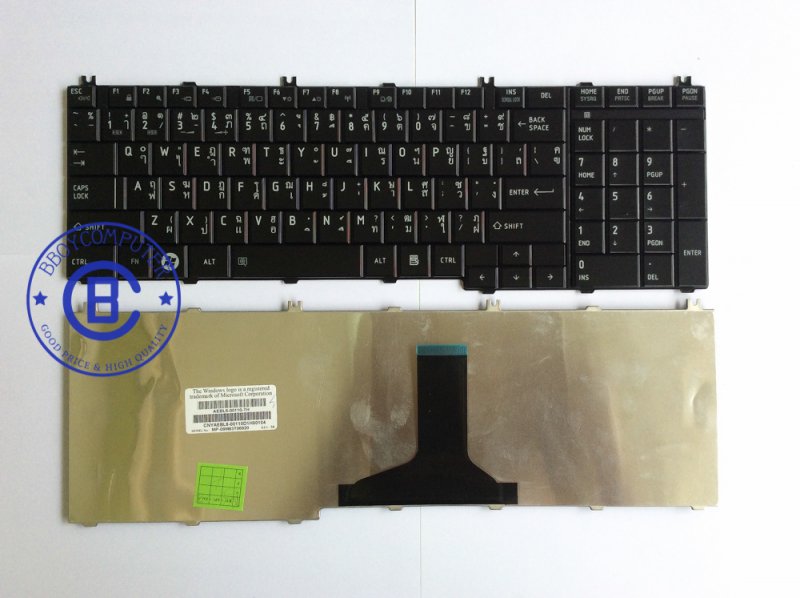 TOSHIBA Keyboard คีย์บอร์ด TOSHIBA SATELLITE L650 C650 C655 C660 C665 L655 L670 L750  L755 L775ไทย อังกฤษ