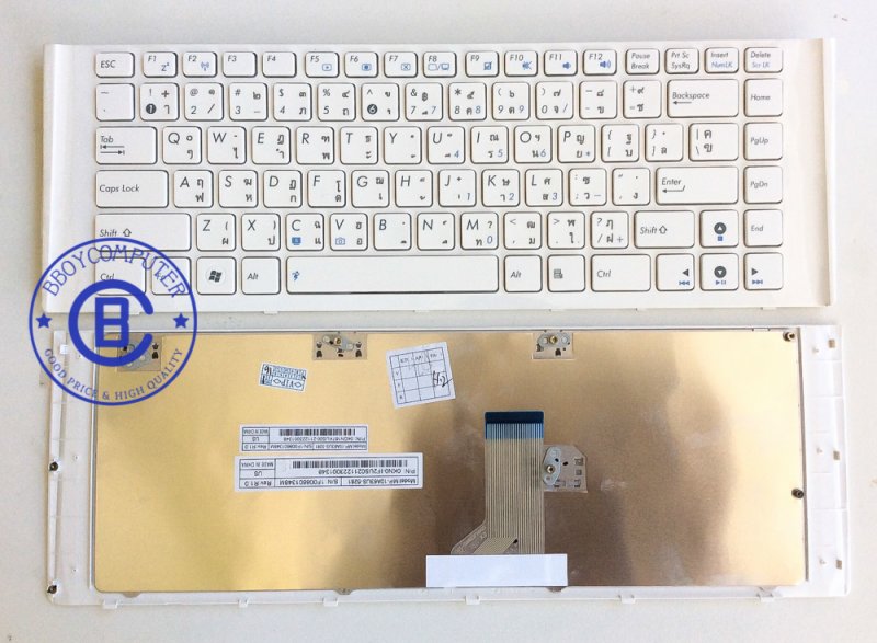 ASUS Keyboard คีย์บอร์ด ASUS X42 X42J X42S X42DE X42JE X42N สีขาว ไทย อังกฤษ