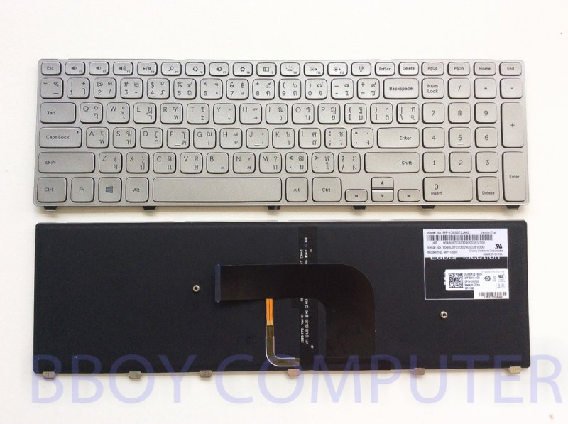  Dell Keyboard คีย์บอร์ด DELL Inspiron 17-7000 7727 7737 7746  ภาษาไทย อังกฤษ มี Backlire
