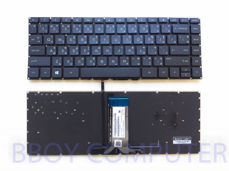 HP Keyboard คีย์บอร์ด HP 14-BS 14-AB  14-BK 14-BP 14-ab011TX ab141TX ab005TX ab010TX ab009TX (TH-US) สีดำ พร้อมไฟ Back light 