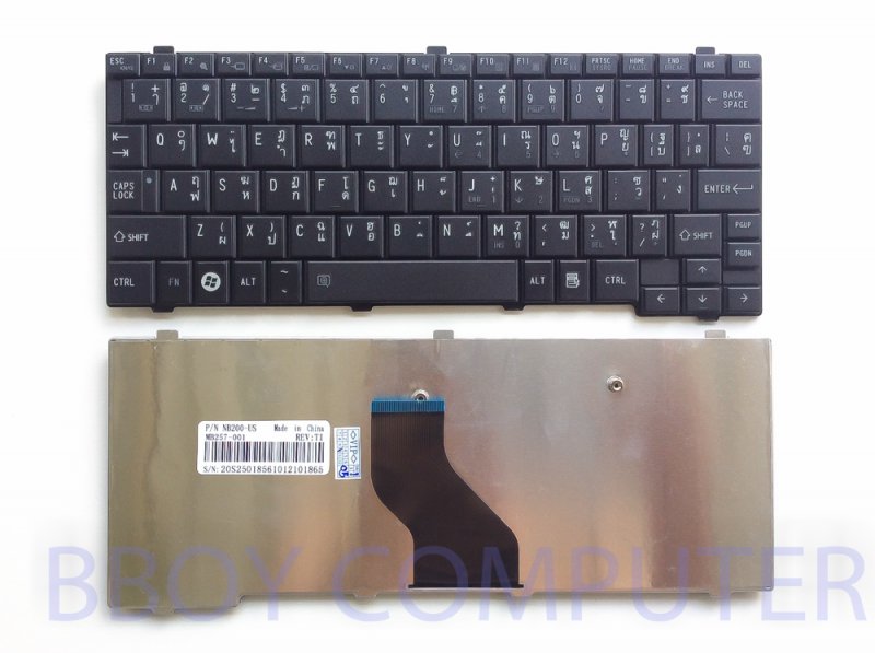  TOSHIBA Keyboard คีย์บอร์ด TOSHIBA NB200 NB201 NB202 NB203 NB205 NB250 NB255 NB300 NB310 NB305 NB500 NB505 อังฤษ+ สติ้กเกอร์ไทย
