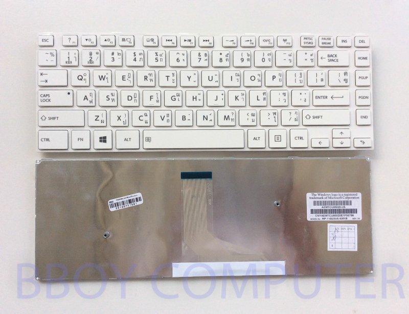 TOSHIBA Keyboard คีย์บอร์ด TOSHIBA SATELLITE L40-A  C40D  S40-A S40D-A S40DT-A S40T-A / C40 C40D-A C40-A C40-B C45 C45D-A / S40-B S40D-B S40DT-B S40T-B สีขาวไทย อังกฤษ