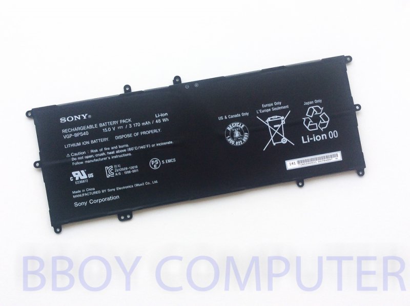 SONY Battery แบตเตอรี่ ของแท้ Sony Vaio Flip SVF 15A SVF15N17CXB 14A SVF14NA1UL Vaio SVF15N SVF14N SVF15NB1GW   For SONY  SVF14N, SVF14N11CXB  SVF14NA1UL  SVF15N17CXB SVF15N18PXB SVF15N23CGS SVF15N27CGB SVF15N28PXB SVF15N2ACGP  Fit 14A  Fit 15A VGP-BPS40  ***+++