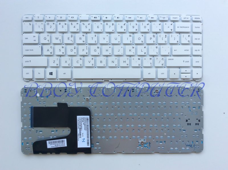 HP Keyboard คีย์บอร์ด HP 14-N 14-D 14-E TH-EN สีขาว ไม่มีเฟรม
