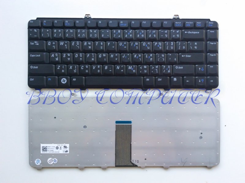 DELL Keyboard คีย์บอร์ด DELL INSPIRON 1410 1420 1521 1525 1526 1540 1545 สีดำ อังกฤษแถม สติ้กเกอร์ไทย