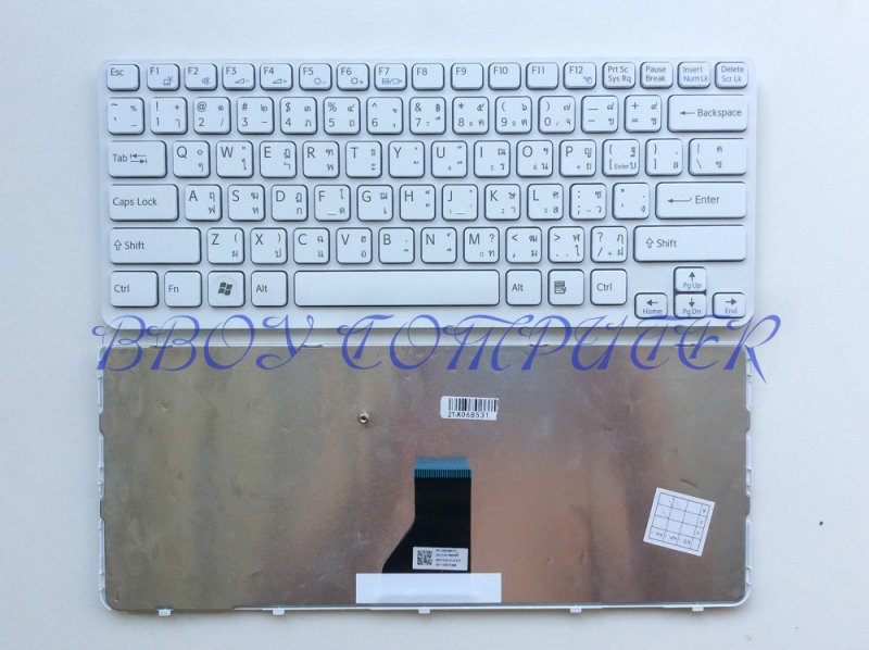 SONY Keyboard คีย์บอร์ด SONY VAIO E 14″ E141 SVE141 SV-E141 SVE14112FXB SVE14112FX SVE141 SVE141C11T SVE141D11T SVE141L11T SVE1411 SVE142 SVE143 Series สีขาว TH-EN