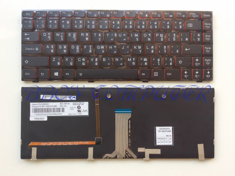 LENOVO Keyboard คีย์บอร์ด LENOVO Y400 Y410 Y430P Y400P Y410P Y400N Y410N (TH-US) 