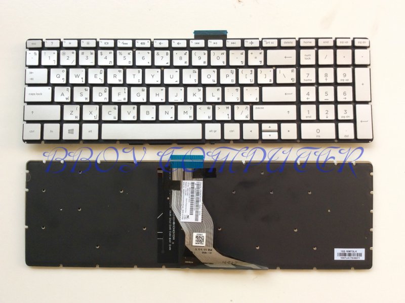 HP Keyboard คีย์บอร์ด HP 15-BW 15-BS 15-BS015DX 15-CC 15-CB  15s-fs 15s-eq TH-EN  มีไฟBacklit สีเงิน++