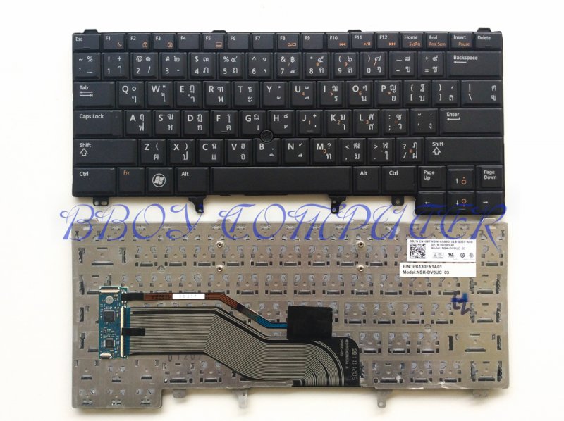 DELL Keyboard คีย์บอร์ด DELL LATITUDE E6320 E6420 E5420 XT3 E5420 E5430 E5520 E6220 E6320 E6330 E6420 E6430 E6440 ไทย-อังกฤษ พร้อม Point stick