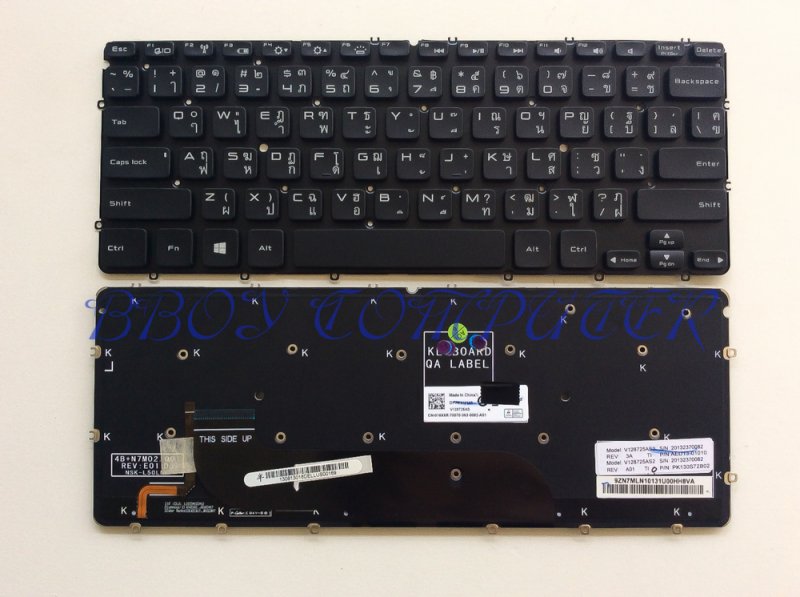  DELL Keyboard คีย์บอร์ด DELL XPS13 9333 L321 L322 XPS13 L221 L321X L322X X52TT สีดำ มีไฟ Backlite TH-EN