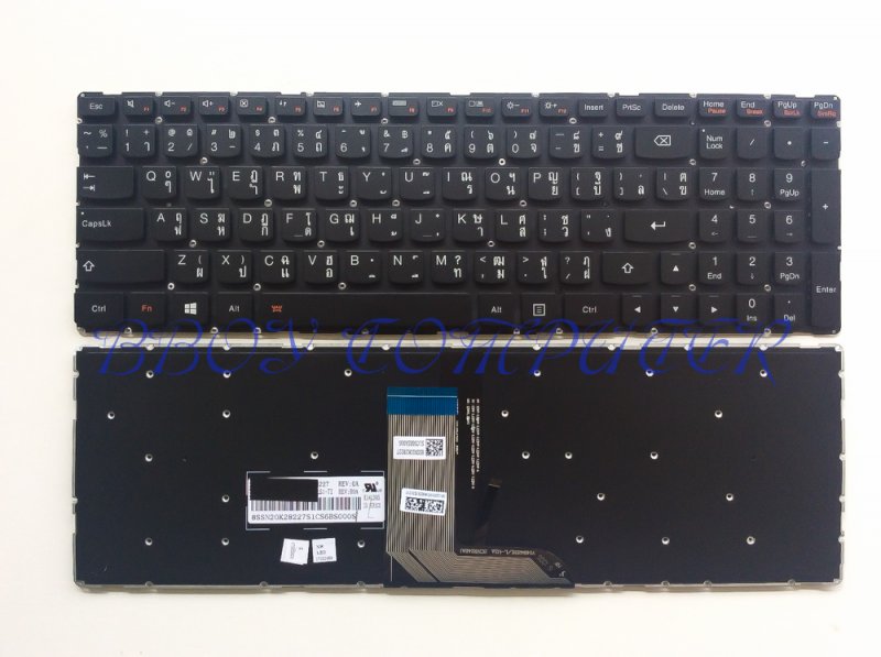 LENOVO Keyboard คีย์บอร์ด IdeaPad 700-15ISK Yoga 500-15 500-15IBD 500-15IHW 500-15ISK Flex 3-15 ไม่มีไฟ Backlite TH-EN