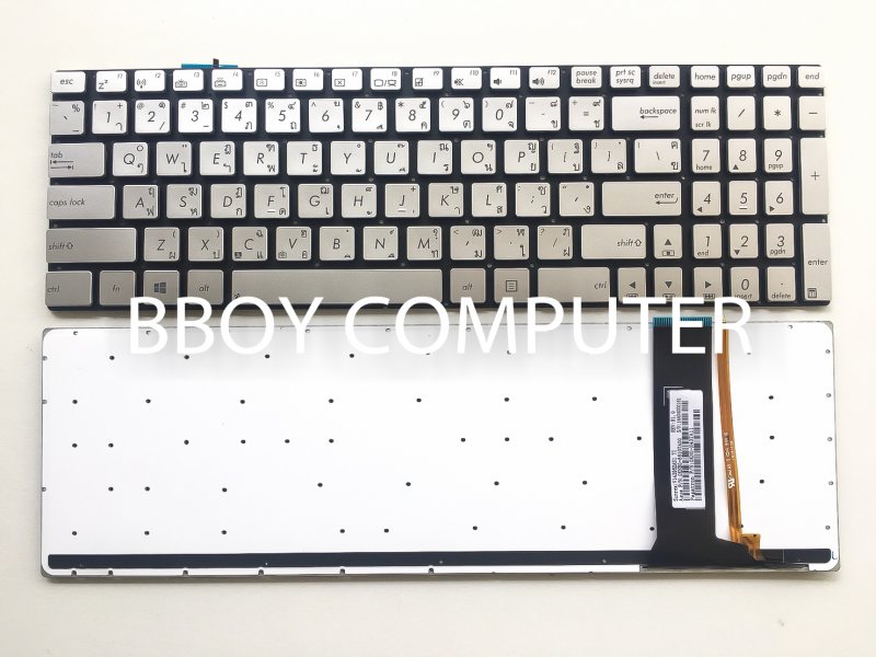 ASUS Keyboard คีย์บอร์ด N56 N56V U500VZ N76 G550 G56 N550 N750 Q550 U500VZ สีบรอนส์ TH-EN