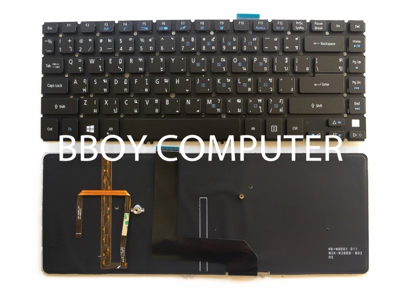ACER Keyboard คีย์บอร์ด ACER Aspire M5 M5-481T M5-481TG M5-481PT M5-481PTG ไทย-อังกฤษ ไม่มีไฟ Backlite