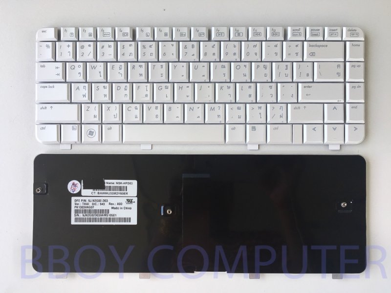 HP Keyboard คีย์บอร์ด HP-COMPAQ DV4 HP Pavilion DV4 DV4-1000 DV4-2000 สีขาว ไทย อังกฤษ