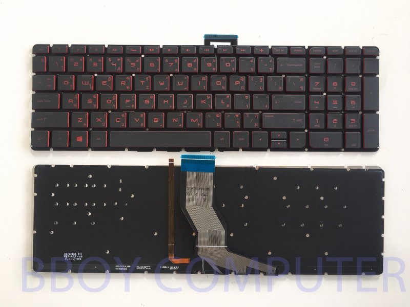 HP Keyboard คีย์บอร์ด HP Pavilion 15-AB 15-AK 15-AN 15-AU 15-AX SERIES TH-EN สกรีนไทย สีแดง มี Backlite ***+++