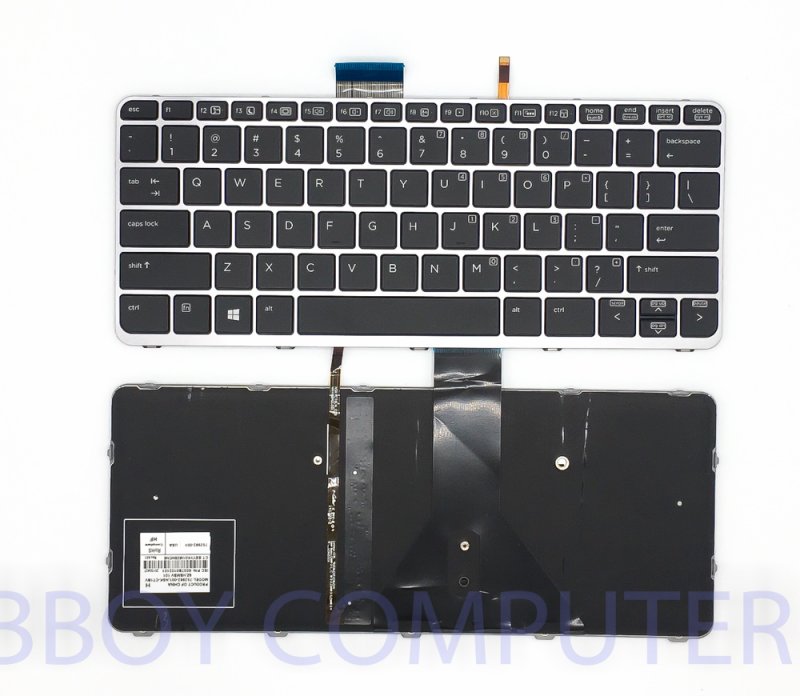  HP Keyboard คีย์บอร์ด HP EliteBook Folio 1030 G1 1020 G1 1012 G1 พร้อมเฟรม Backlight