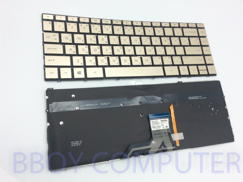 HP Keyboard คีย์บอร์ด HP Spectre X360 13-W 13-AC 13T-AC 13-ap 13-ae Series สีทอง มี Backlight ไทย-อังกฤษ