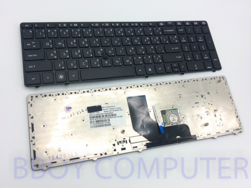 HP Keyboard คีย์บอร์ด HP EliteBook 8560p ProBook 6560b 6565b 6570b 6575b มี point stickไทย-อังกฤษ