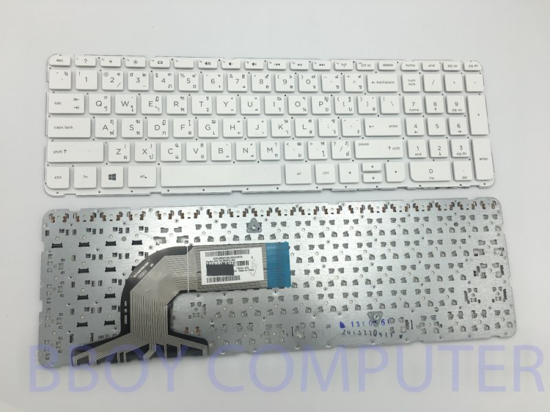 HP Keyboard คีย์บอร์ด HP Pavilion 15 15-E 15-N 15-G 15-R สีขาว ไทย-อังกฤษ มีเฟรม **++
