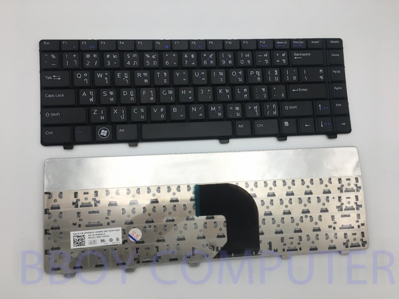 DELL Keyboard คีย์บอร์ด DELL Vostro 3300 3400 3500 สกรีนไทย อังกฤษไม่คม