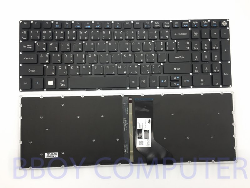 ACER Keyboard คีย์บอร์ด ACER Aspire E5-573 573G 573T 573TG V3-574 E5-553 V3-574G V3-575 V3-575 V3-575G V3-575T V3-575TG VN7-592 ไทย-อังกฤษ มีไฟ Backlight  