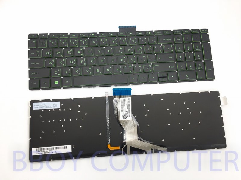 HP Keyboard คีย์บอร์ด HP Pavilion 15-CD 15-CS สีเขียว มี Backlight ไทย-อังกฤษ