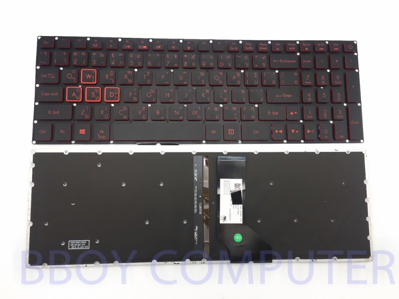 ACER Keyboard คีย์บอร์ด ACER NITRO 5 AN515-42 AN515-51 51-57SV AN515-52 A515-51 Red Letter พร้อม Backlight ไทย-อังกฤษ  *+