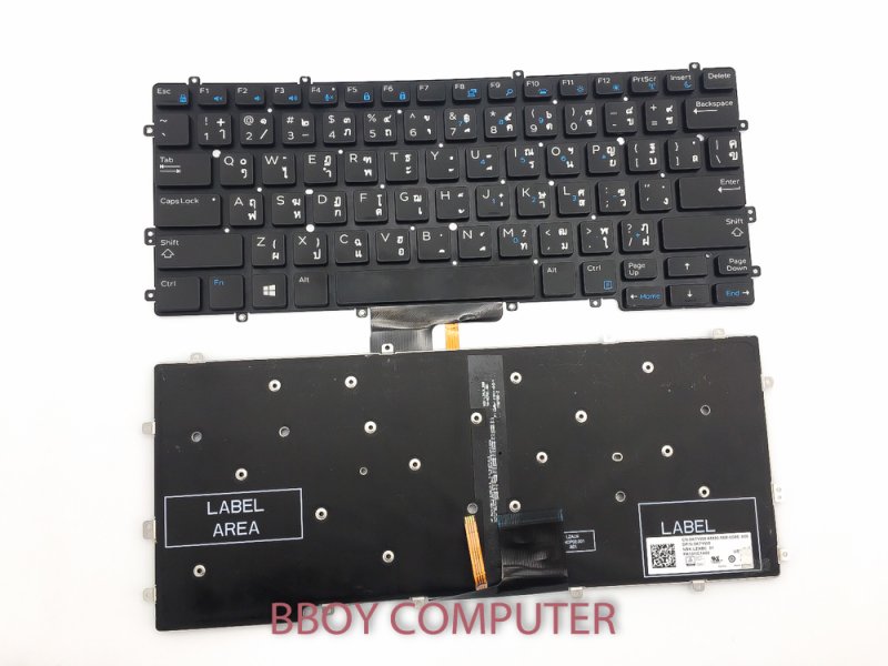 DELL KEYBOARD คีย์บอร์ด DELL Latitude 7370 E7370 TH-EN มี Backlight
