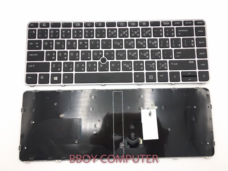 HP Keyboard คีย์บอร์ด HP Elitebook 745 G3 840 G3 840 G4 848 G3  TH-EN มีไฟ backlite ไม่มี ปุ่ม point stick ไทย อังกฤษ