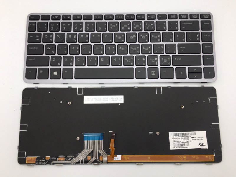 HP Keyboard คีย์บอร์ด Elitebook Folio 1040 G1 1040 G2 พร้อมเฟรม+backlite ไทย-อังกฤษ