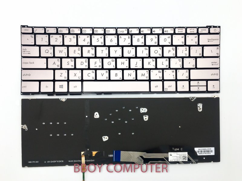 ASUS Keyboard คีย์บอร์ด ASUS Zenbook UX390UA สีบรอนส์ ไทย-อังกฤษ