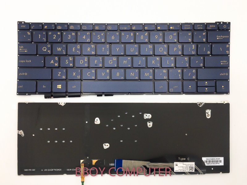 ASUS Keyboard คีย์บอร์ด ASUS Zenbook UX390UA สีดำ มี Backlite ไทย-อังกฤษ