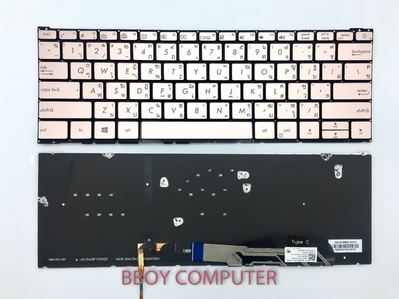 ASUS Keyboard คีย์บอร์ด ASUS Zenbook UX390UA สีทอง มี Backlite ไทย-อังกฤษ
